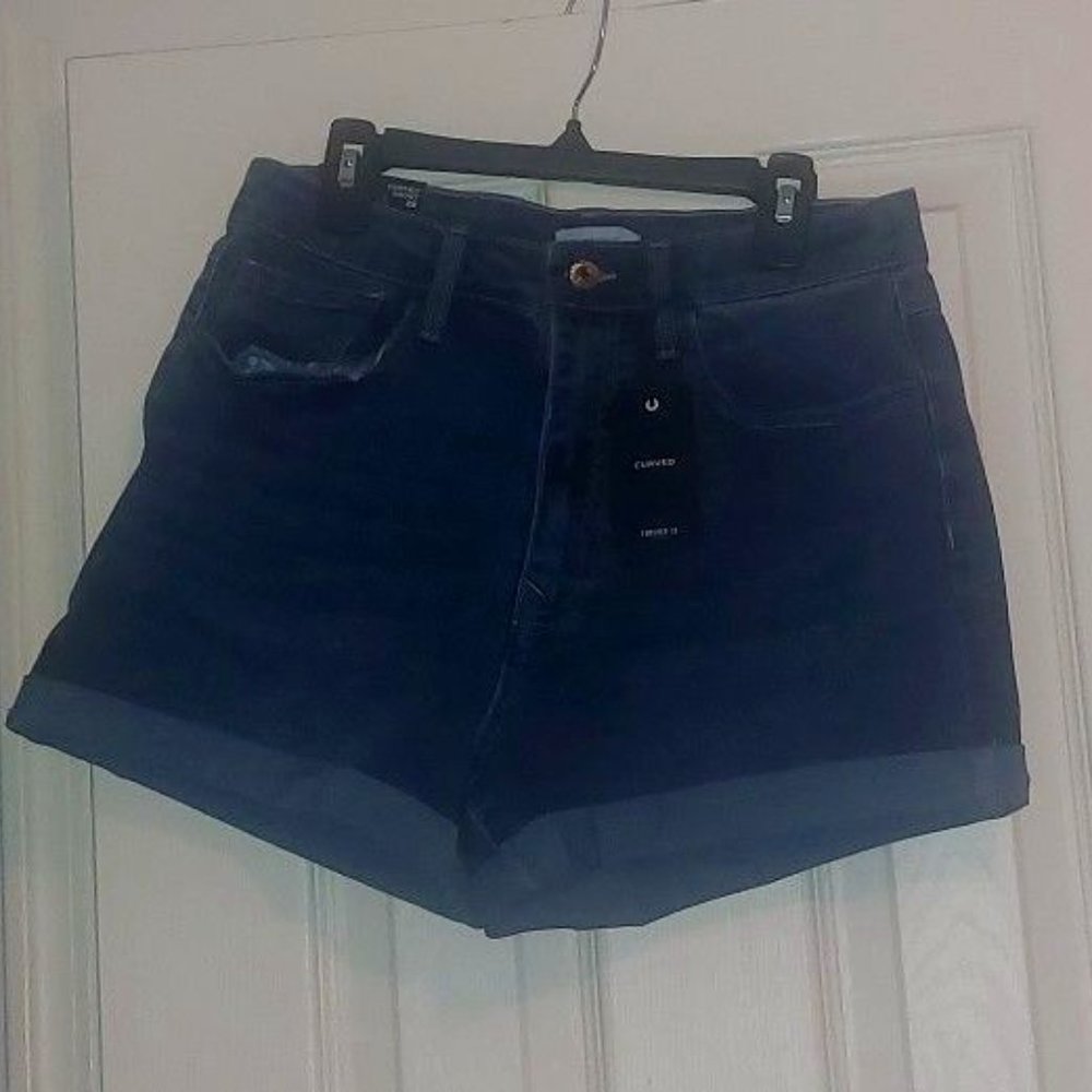 High waisted curved denim shorts 29 NWT